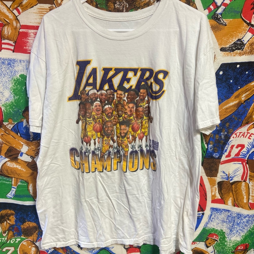 Los Angeles Lakers NBA Champions Caricature Teeshirt
